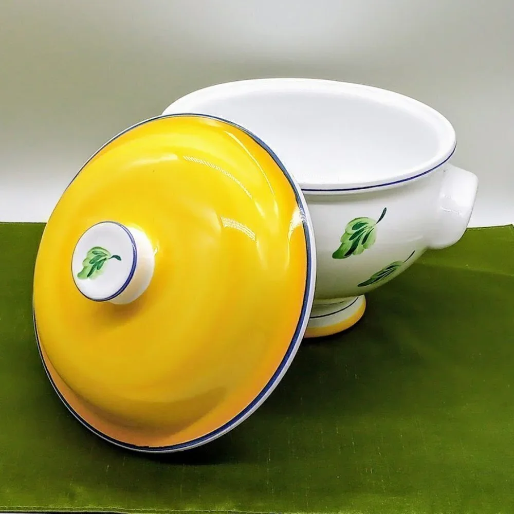 Vintage Herend Village Pottery Hand-Painted Vegetable Tureen Bowl